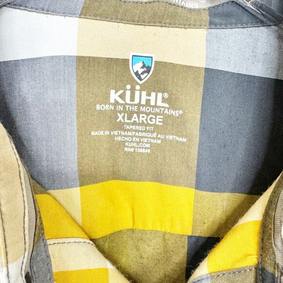 Kuhl Men's Casual Yellow & Gray Button Up Shirt XL - Picture 2 of 4